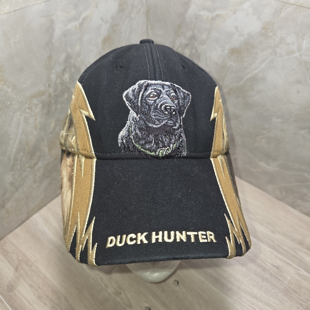 Buck Wear Black Labrabor Duck Hunter Hat Camo Black Tans Adjustable Cap Hunting
